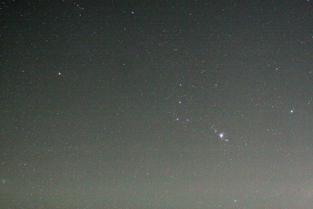 オリオン座。その他にもさまざまな星が撮影された