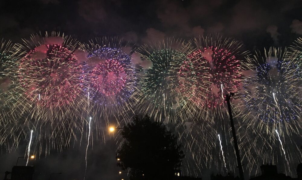 長岡技大へ進学後に撮影された、長岡まつり大花火大会の写真