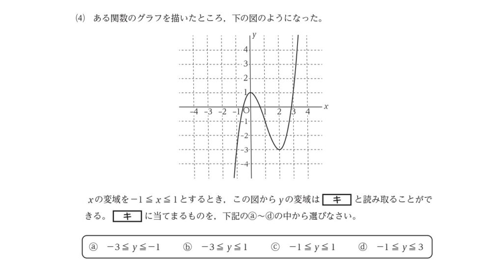 令和7年度入学者選抜学力検査「数学(本試験)」大問1の問4
