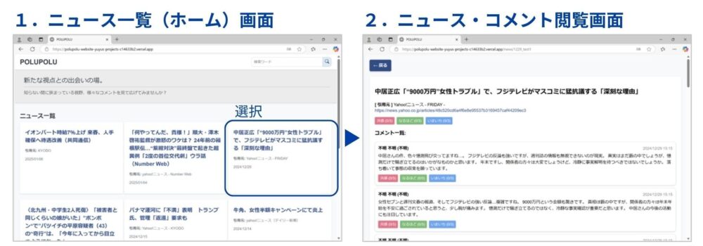 POLUPOLUのデモ画面