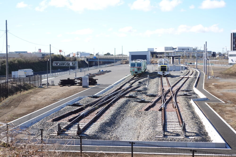 研修センターの実習線。総延長は約830m（最長約255m）